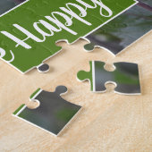 Pink & Red Dahlia Garden Flowers Bee Happy Puzzle (Côté)