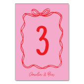 Pink Red Doodle Cute Wedding Hand-Drawn Kaart (Voorkant)
