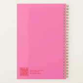 Pink/Red Feminine Minimalist Floral Planner (Achterkant)