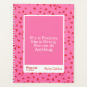 Pink/Red Floral Block Quote | Fully Customizable Planner (Voorkant)
