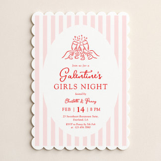 Pink Red Galentine's Party Invitation