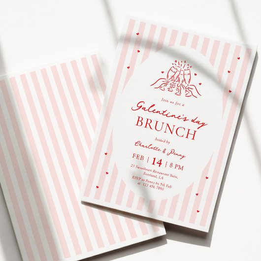 Pink Red Galentine's Party Invitation