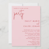 Pink Red Happily Ever After Wedding Reception Kaart (Voorkant)