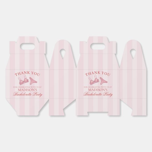 Pink & Red Heart Lingerie Bachelorette Party Gable Bedankdoosjes (Ongevouwen)