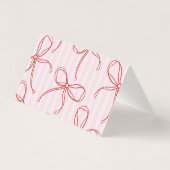 Pink & Red Heart Lingerie Shower Bow Place Card (Back)