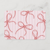 Pink & Red Heart Lingerie Sizes Shower Bow Informatiekaartje (Achterkant)