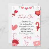 Pink & Red Heart Valentine Anniversaire Carte de r (Devant)
