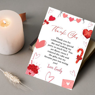 Pink & Red Heart Valentine Anniversaire Carte de r