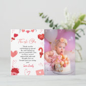 Pink & Red Heart Valentine Anniversaire Carte de r (Debout devant)