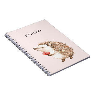 Pink Red Hearts Hedgehog Notitieboek