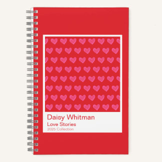 Pink & Red Illustrated Hearts Spiral Notebook Notitieboek