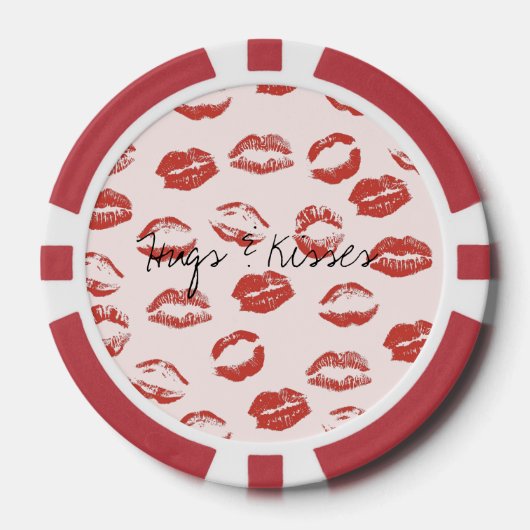 Pink Red Lips Kiss Poker Chips (Voorkant)