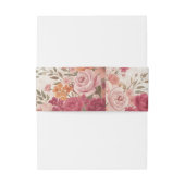 Pink & Red Romantic Rose Spring Floral Wedding Uitnodigingen Wikkel (Achterkant Voorbeeld)