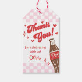 Pink Red She's Ready to Pop Baby Shower Cadeaulabel (Voorkant)