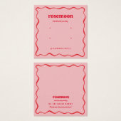 Pink Red Squiggle Modern Earring Display Card (Devant & derrière)