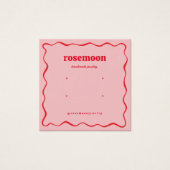 Pink Red Squiggle Modern Earring Display Card (Devant)