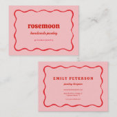 Pink Red Squiggle Visitekaartje (Voorkant / Achterkant)