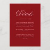 Pink Red Valentines Elegant Neutral Details Card Informatiekaartje (Voorkant)
