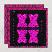 PINK REFLECTION CORSET BACHELORETTE PARTY INVITATI KAART (Voorkant / Achterkant)