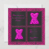 PINK REFLECTION CORSET BACHELORETTE PARTY INVITATI KAART (Achterkant)