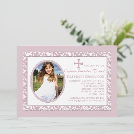 Pink Reflection Photo Invitation (Debout devant)