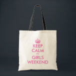 Pink restez calmes c'est les filles sac fourre-tou<br><div class="desc">Le rose,  c'est le sac fourre-tout du week-end pour filles. Conception personnalisée de Keepcalm.</div>