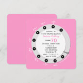 Pink Retro 70e anniversaire de fête Invitation Rot (Devant / Derrière)