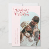 Pink Retro Amour et Merci White Arch Mariage (Devant)
