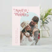 Pink Retro Amour et Merci White Arch Mariage (Debout devant)
