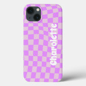 Pink retro checker pattern  Case-Mate iPhone case (Achterkant)