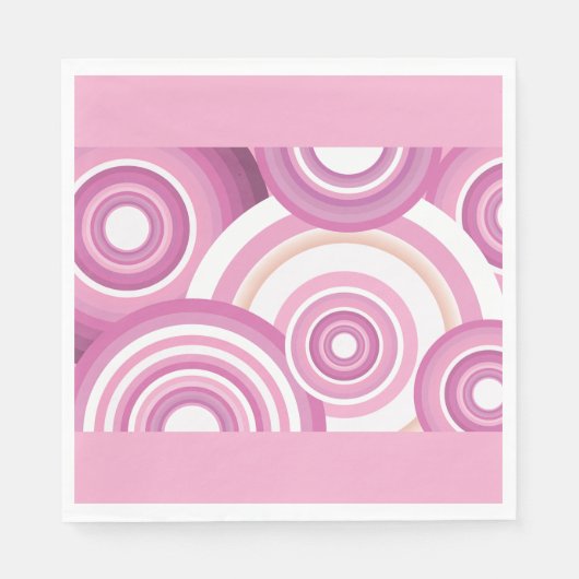 Pink Retro Circles Pattern Servet (Voorkant)