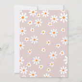 Pink Retro Daisy Invitations de fête d'anniversair (Dos)