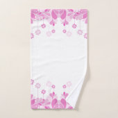 Pink Retro Floral Bloom (Serviette à main)