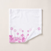 Pink Retro Floral Bloom (Gant de toilette)