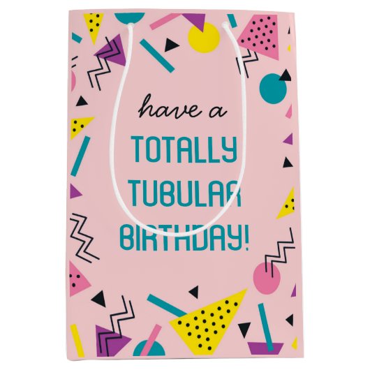 Pink Retro Funny 80s Slang Anniversaire Sac cadeau (Devant)