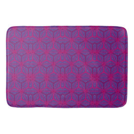 Pink retro geometric pattern badmat
