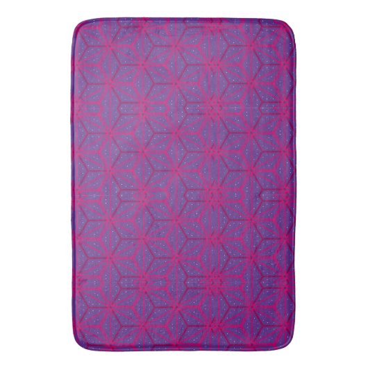 Pink retro geometric pattern badmat (Voorkant Verticaal)