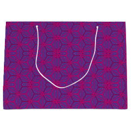 Pink retro geometric pattern groot cadeauzakje