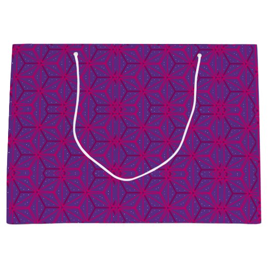 Pink retro geometric pattern groot cadeauzakje (Voorkant)