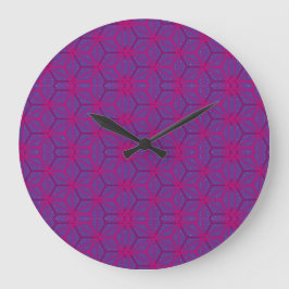 Pink retro geometric pattern grote klok