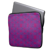 Pink retro geometric pattern laptop sleeve (Voorkant Links)