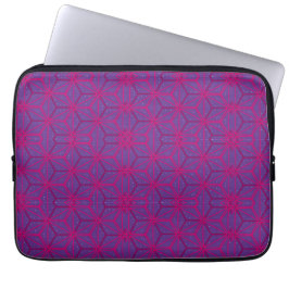 Pink retro geometric pattern laptop sleeve