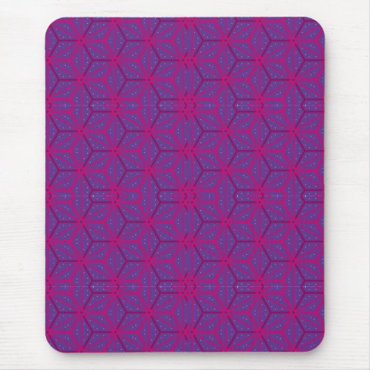 Pink retro geometric pattern muismat (Voorkant)