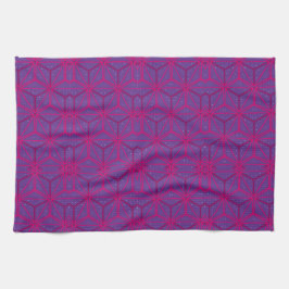 Pink retro geometric pattern theedoek