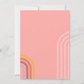 Pink Retro Groovy Birthday Party Kaart (Achterkant)