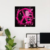 PINK RETRO PEACE SIGN POSTER (Thuiskantoor)
