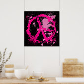PINK RETRO PEACE SIGN POSTER (Keuken)