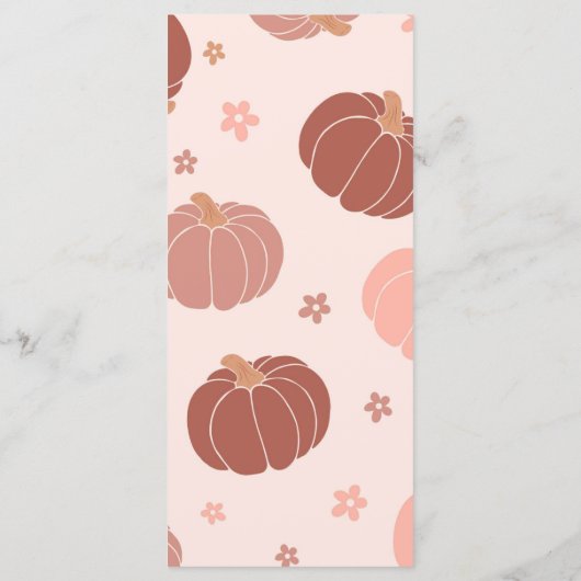 Pink Retro Pumpkin Boho First Birthday Menu (Dos)