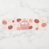 Pink Retro Pumpkin First Birthday Bottle Label Waterfles Etiket (Enkel label)