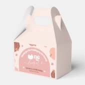 Pink Retro Pumpkin First Birthday Favor Boxes Bedankdoosjes (Voorkant Zijde)